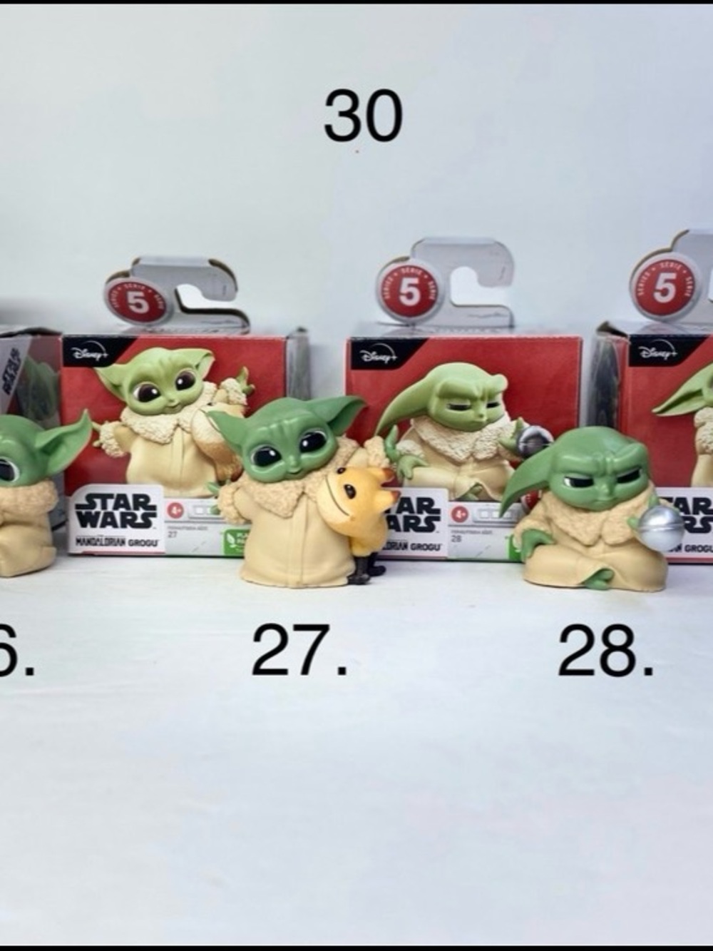 Set of (4) StarWars The Bounty Collection Series 5, Grogu Figures, 2.25-Inch.